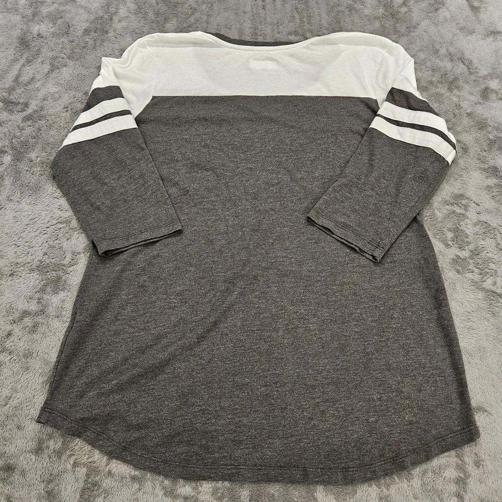 NFL Team Apparel New Orleans Saints V-Neck Shirt Womens Large Gray 3/4 Sleeve - Picture 5 of 5